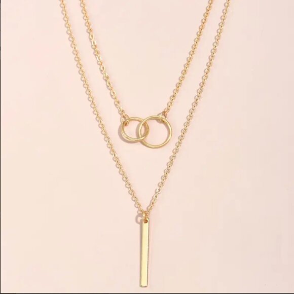 14K Gold filled circle lariat necklace - Picture 3 of 4